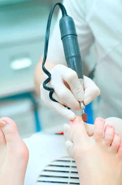 Pedicure em processo — Fotografia de Stock