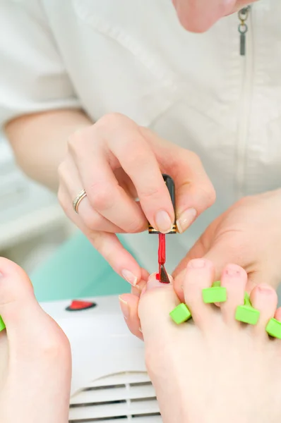 Pedicure em processo — Fotografia de Stock