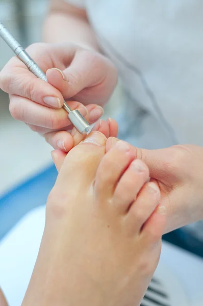 Pedicure in process.Shallow depth of field — Stock Photo, Image