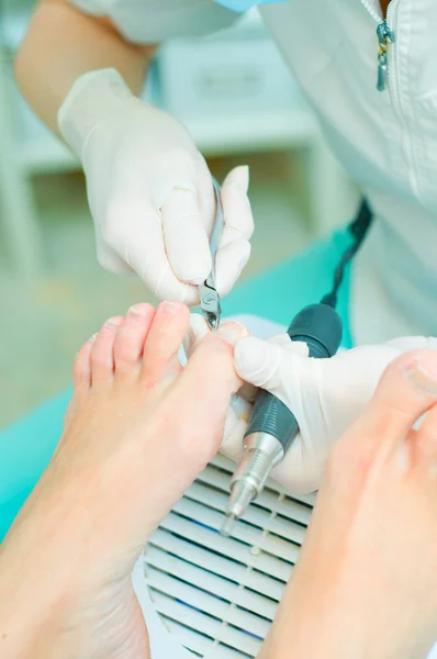 Pedicure em processo — Fotografia de Stock