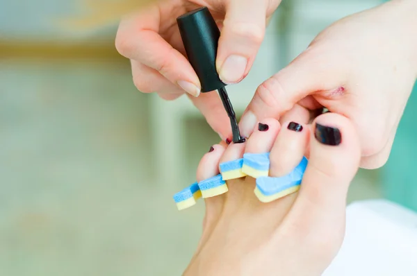 Pedicure em processo — Fotografia de Stock