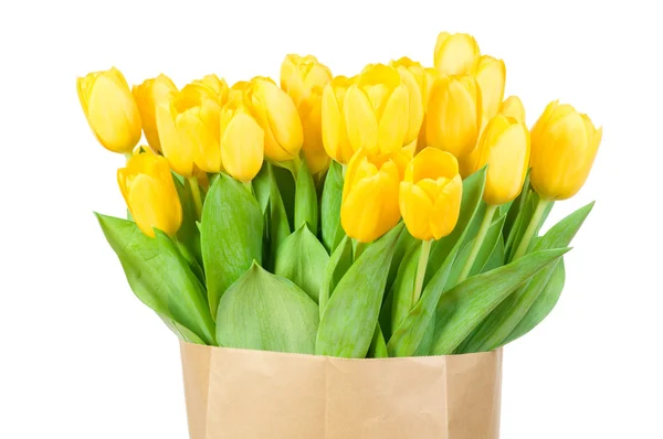 Tulpen in de papieren zak — Stockfoto