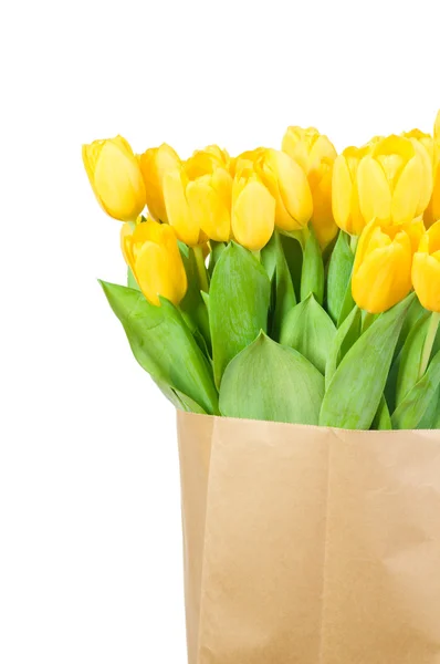 Tulips in the paper bag — Stock Photo, Image