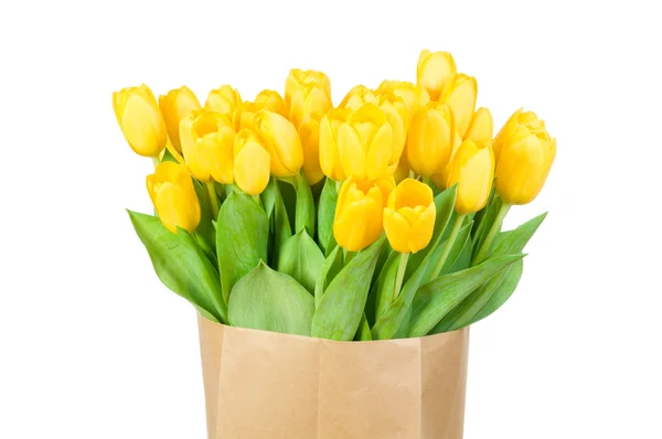 Tulpen in de papieren zak — Stockfoto