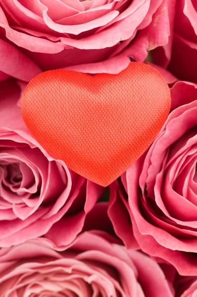 San Valentín Corazón en rosas rojas — Foto de Stock