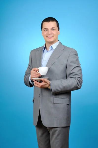 Affärsman med kopp — Stockfoto