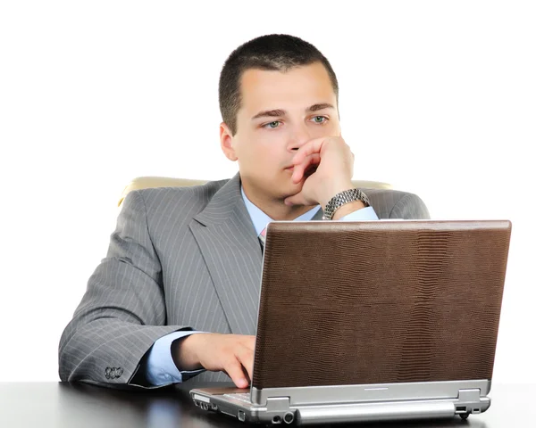 Businessman with laptop — Stock Photo, Image