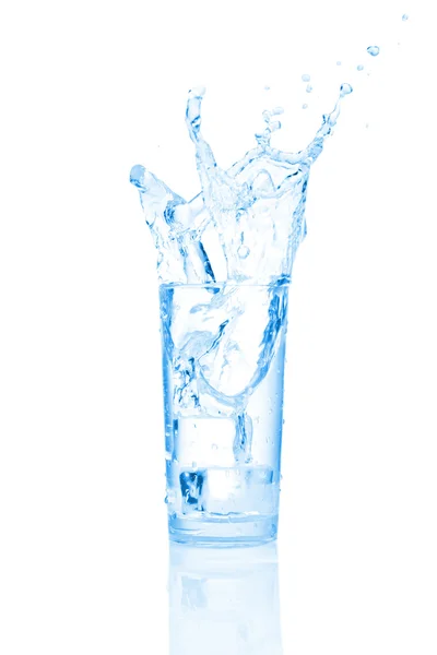 Water in glass isolated on white background — Stock Photo, Image