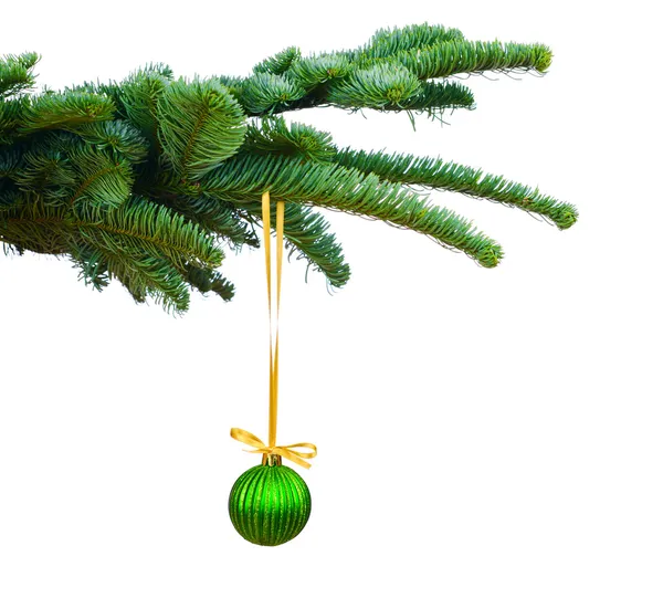 소나무 가지와 크리스마스 장식품 — 스톡 사진