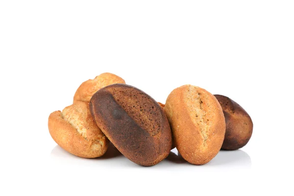 Meng verse mini stokbrood op witte achtergrond — Stockfoto
