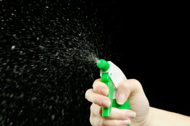 temizlik için el ve sprey şişe