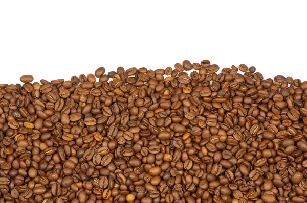 Kaffebönor isolerad på vit bakgrund — Stockfoto