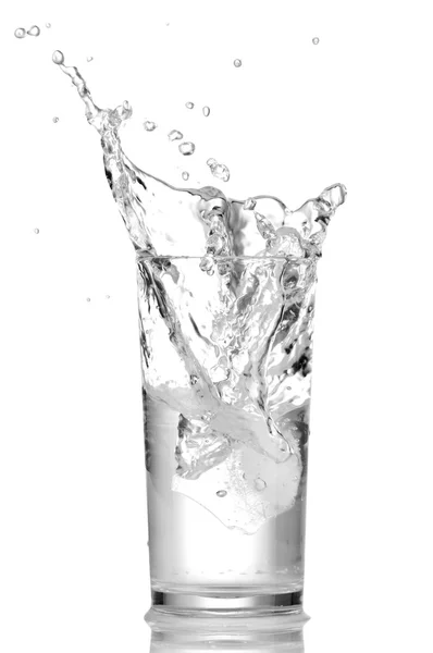 Water in glass isolated on white background — Stock Photo, Image