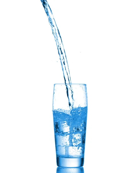 Water splashes in the glass on white background — Stock Photo, Image