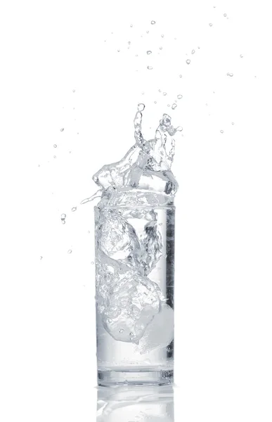 Water in glass isolated on white background — Stock Photo, Image
