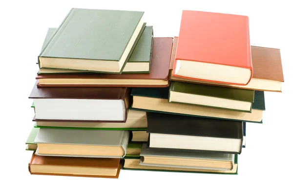 Montón de libros aislado sobre fondo blanco — Foto de Stock