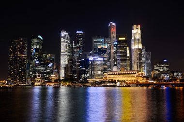 Singapore at night clipart