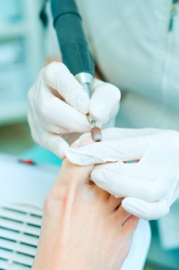 süreç içinde pedikür. sığ derinlik-in tarla