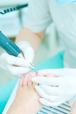 süreç içinde pedikür. sığ derinlik-in tarla