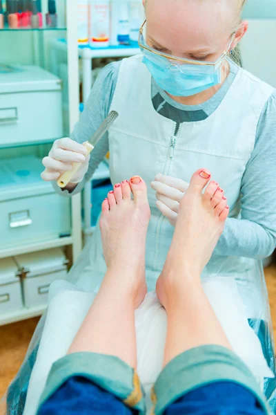 Pedicure in proces — Stockfoto