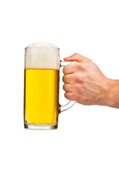 Kezében pohár sör — Stock Fotó