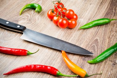 sebze ve ahşap tablo