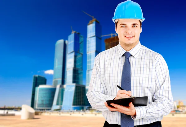 Engineer in helmet — Stock Photo, Image