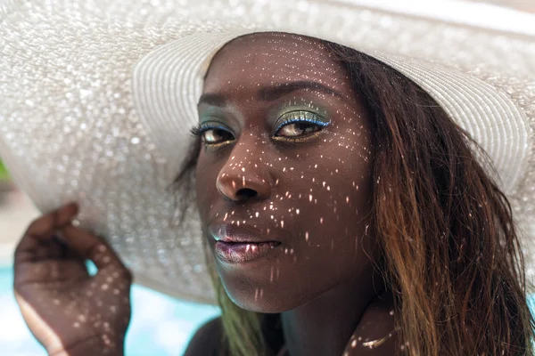 White summer hat — Stock Photo, Image