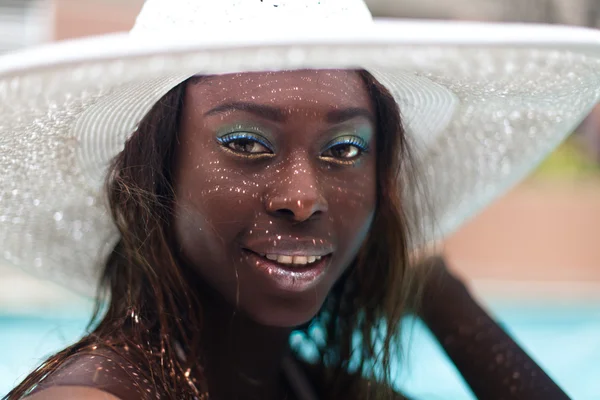 White summer hat — Stock Photo, Image