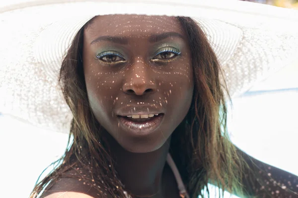 White summer hat — Stock Photo, Image