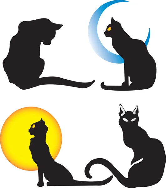 Silueta de gatos Ilustraciones De Stock Sin Royalties Gratis
