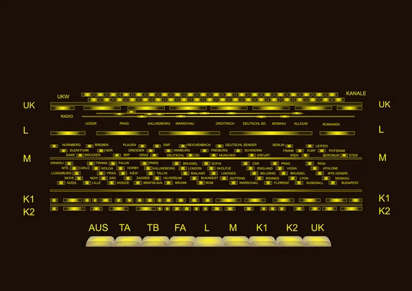 Radio vieja de cerca — Vector de stock