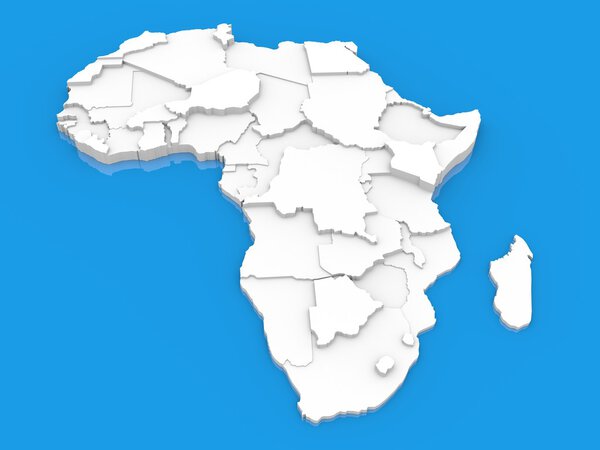 Bump map of Africa with different heigs of states