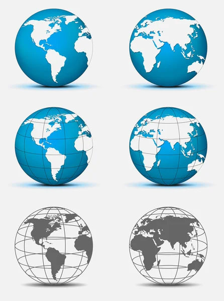 Globe solide et filaire — Image vectorielle