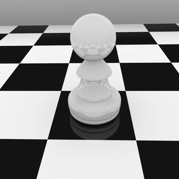 Šachy-bílý pěšec — Stock fotografie