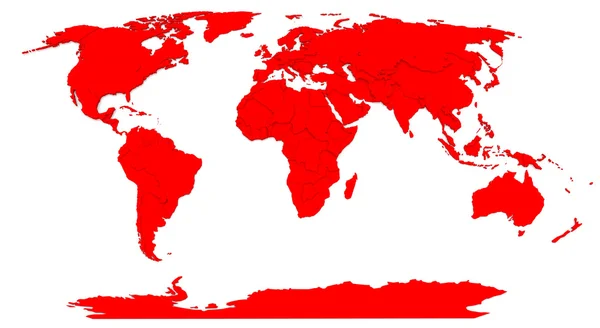 3D-karta av världen — Stockfoto
