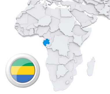 Gabon on Africa map clipart