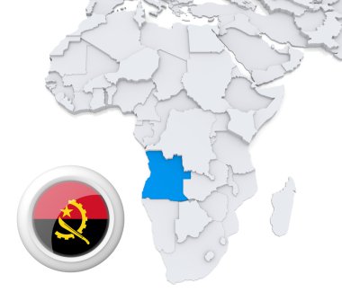 Angola Afrika harita üzerinde