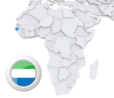 Sierra leone Afrika harita üzerinde