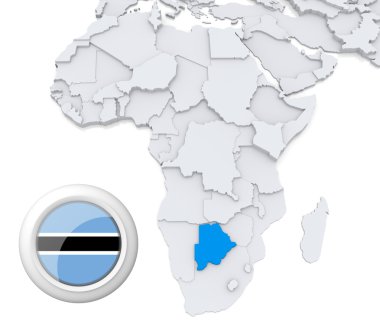 Botsvana Afrika harita üzerinde