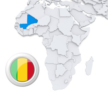Mali op Afrika kaart