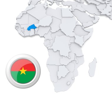 Burkina Afrika harita üzerinde