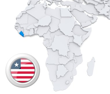 Liberya Afrika harita üzerinde