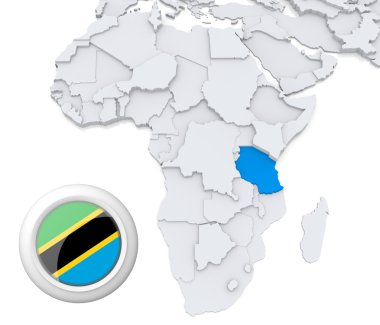 Tanzanya Afrika harita üzerinde