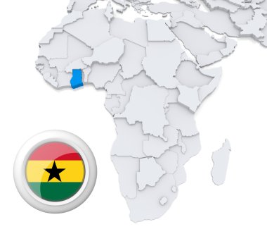 Gana Afrika harita üzerinde