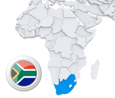 Güney Afrika Afrika harita üzerinde