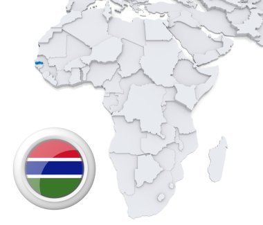 Gambia on Africa map clipart
