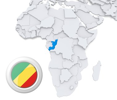 Kongo Afrika harita üzerinde