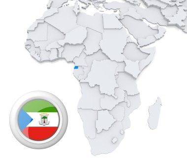 Afrika harita üzerinde Ekvator Ginesi