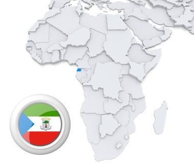 Equatorial Guinea on Africa map clipart